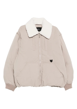 SONGZIO panther-embroidered down jacket - Neutrals