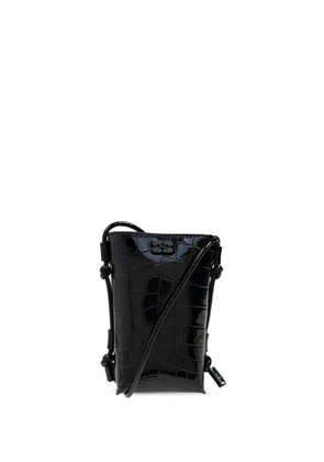 GANNI crocodile-effect cross body bag - Black