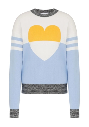 MOSCHINO JEANS heart-motif crew-neck sweater - Blue