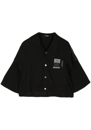 Undercover name-tag button-up shirt - Black