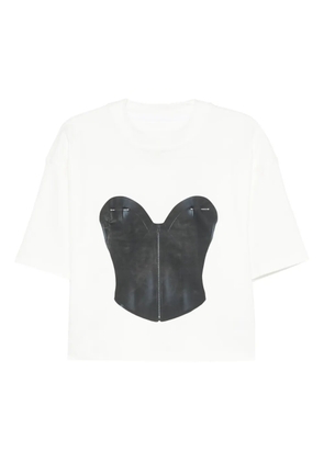 HAMZA corset-print T-shirt - White