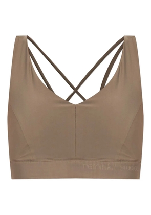 RETHINKIT STUDIOS cross-back cropped top - Neutrals