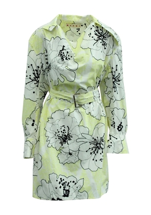 Marni Pre-Owned floral-print belted mini dress - Yellow