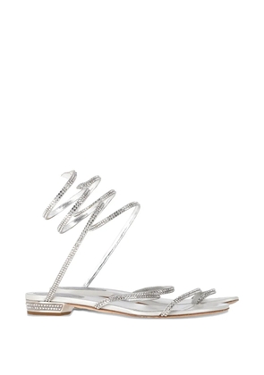 René Caovilla Cleo spiral leather sandals - Silver