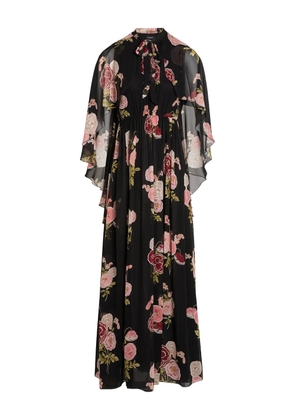 Giambattista Valli tie-neck floral maxi dress - Black