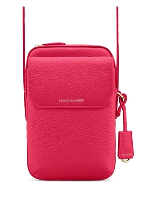 MAISON de SABRÉ Leather Zip Phone Pouch - Pink