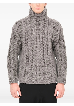 Label Under Construction knit-cable turtleneck sweater - Grey