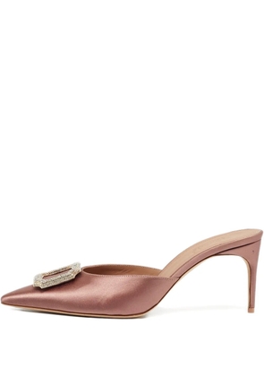 Malone Souliers satin crystal mules - Pink