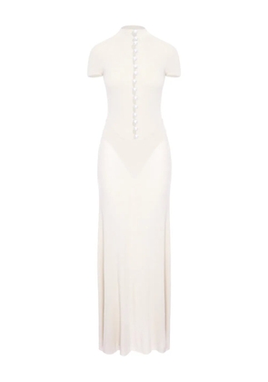 MANURÍ Mia button-detail maxi dress - White