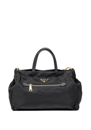 Prada Pre-Owned logo-plaque tote bag - Black
