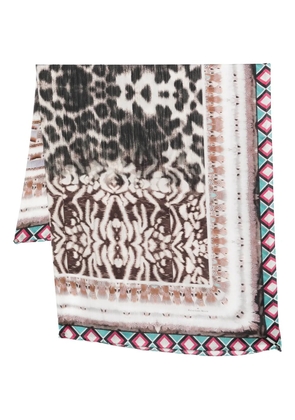 Pierre-Louis Mascia animal-print silk scarf - Neutrals