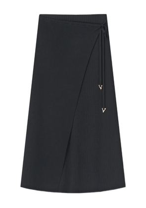 AERON double-layer A-line mid skirt - Black