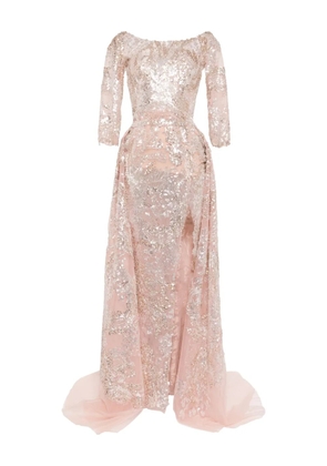 Saiid Kobeisy embroidered maxi dress - Pink