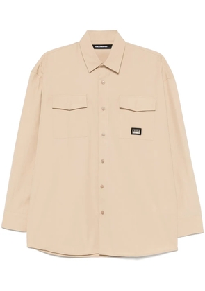 Karl Lagerfeld logo-plaque shirt - Neutrals
