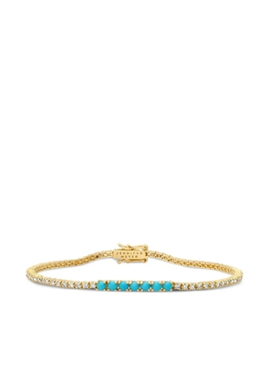 Jennifer Meyer diamond turquoise tennis bracelet - Gold