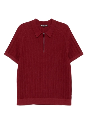 Michael Kors cotton knit zip polo shirt - Red