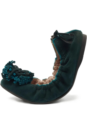Miu Miu Pre-Owned 3D-detailed ballet flats - Green