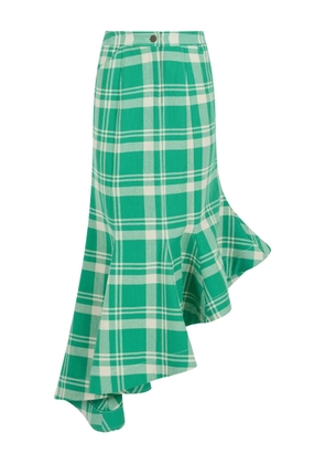 Rosie Assoulin plaid asymmetric skirt - Green