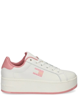Tommy Jeans leather flatform sneakers - White