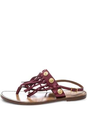 Valentino Garavani Pre-Owned Fringe Coin Sandals - Red