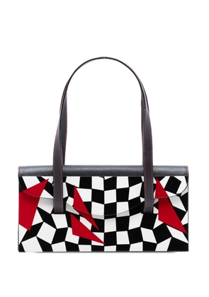 Fendi Pre-Owned 2000-2010 Pigskin Acrylic Glass Geometric shoulder bag - Black