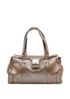 Celine Pre-Owned 2008 Shimmer Leather Front Flap shoulder bag - Brown