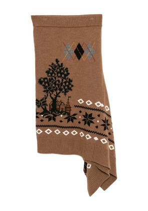 Monse Fair Isle midi skirt - Brown