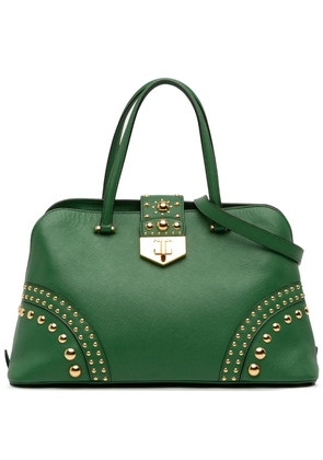 Prada Pre-Owned 2013-2025 Studded Saffiano Cuir Promenade satchel - Green