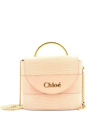 Chloé Pre-Owned Aby Lock Bag Lizard Embossed Leather Small crossbody bag - Neutrals