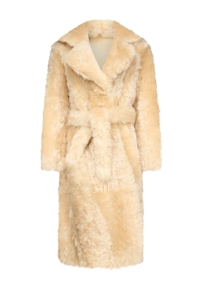Ludovic de Saint Sernin shearling belted coat - Neutrals