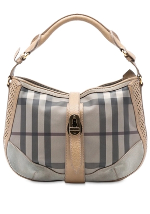 Burberry Pre-Owned 2000-2017 Smoke Check Coated Canvas Bartow hobo bag - Grey