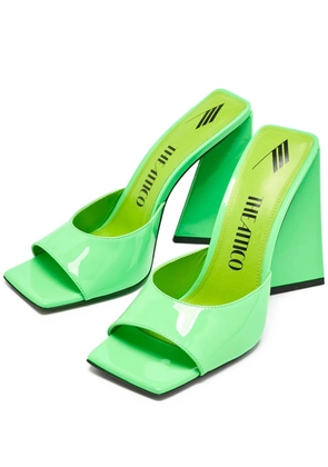 The Attico pre-owned 115mm Devon patent leather square-toe sandals - Green