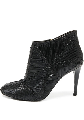 Roberto Cavalli Vintage 110mm textured patent-leather ankle boots - Black