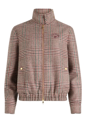 Patou high-neck houndstooth bomber jacket - Red