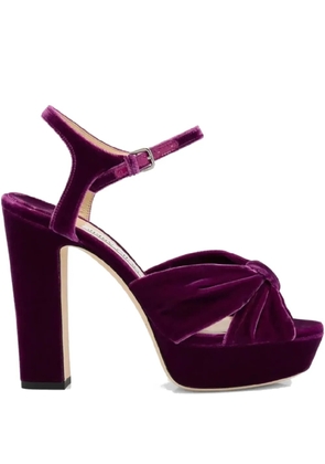 Jimmy Choo 120mm Heloise velvet sandals - Purple