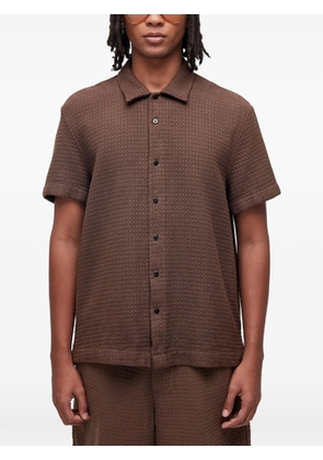 Osklen textured short-sleeve shirt - Brown