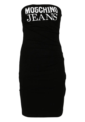 MOSCHINO JEANS logo-print ribbed minidress - Black