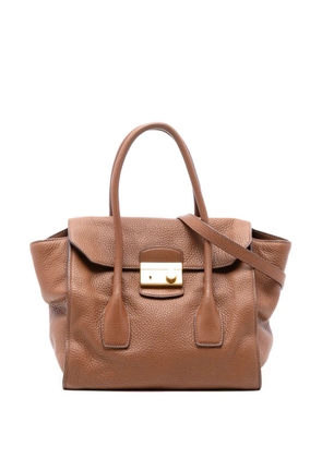 Prada Pre-Owned 2010-2025 Vitello Daino Sound Lock satchel - Brown