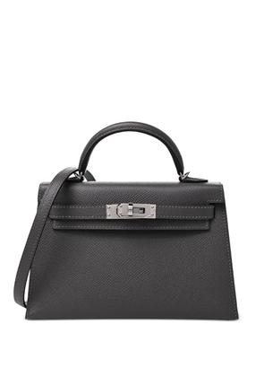 Hermès Pre-Owned 2025 mini Kelly Sellier 20 Verso Epsom-leather palladium-hardware tote bag - Grey