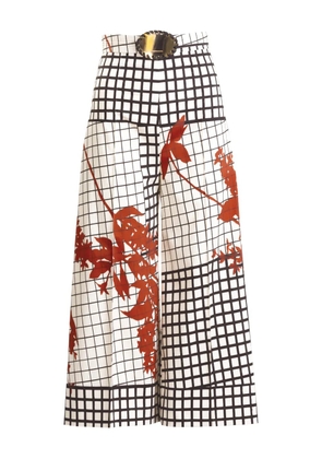 Silvia Tcherassi Ilma geometric-print belted trousers - White