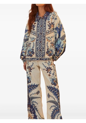 FARM Rio Encanto Tropical-print trousers - White