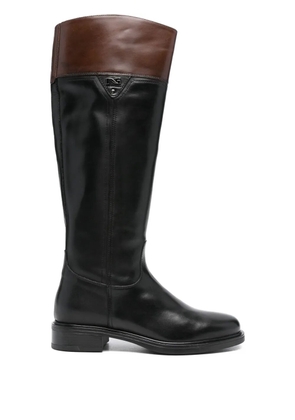 NERO GIARDINI leather logo-detail boots - Black