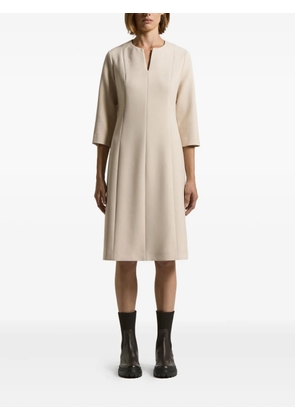 Peserico V-neck three-quarter sleeve dress - Neutrals