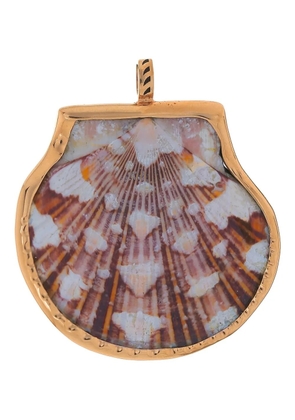 Dezso 18K rose gold big Onyx Scallop charm - Pink