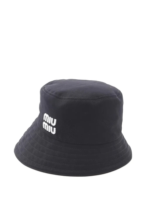 Miu Miu Pre-Owned 2010s logo-embroidery bucket hat - Black