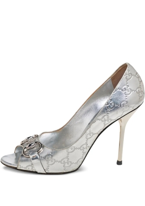 Gucci Pre-Owned 100mm peep-toe pumps - Silver