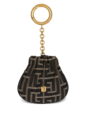Balmain monogram jacquard keyring - Black