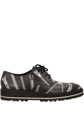 Moschino Pre-Owned zip-print derby shoes - Black