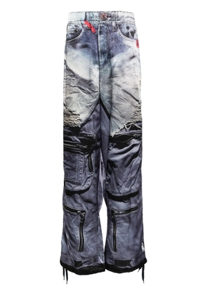 Maison MIHARA YASUHIRO x T.A.T.A Trompe-l'oeil Archive printed trousers - NAVY