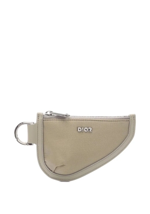 Christian Dior Pre-Owned 2010s leather-trimmed coin purse - Green